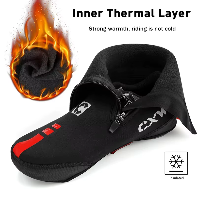 CXWXC Couvre-chaussures de cyclisme imperméables et chauds, couvre-chaussures de cyclisme résistants à la pluie pour VTT, vélo de route, couvre-chaussures d'hiver, protection pour bottes