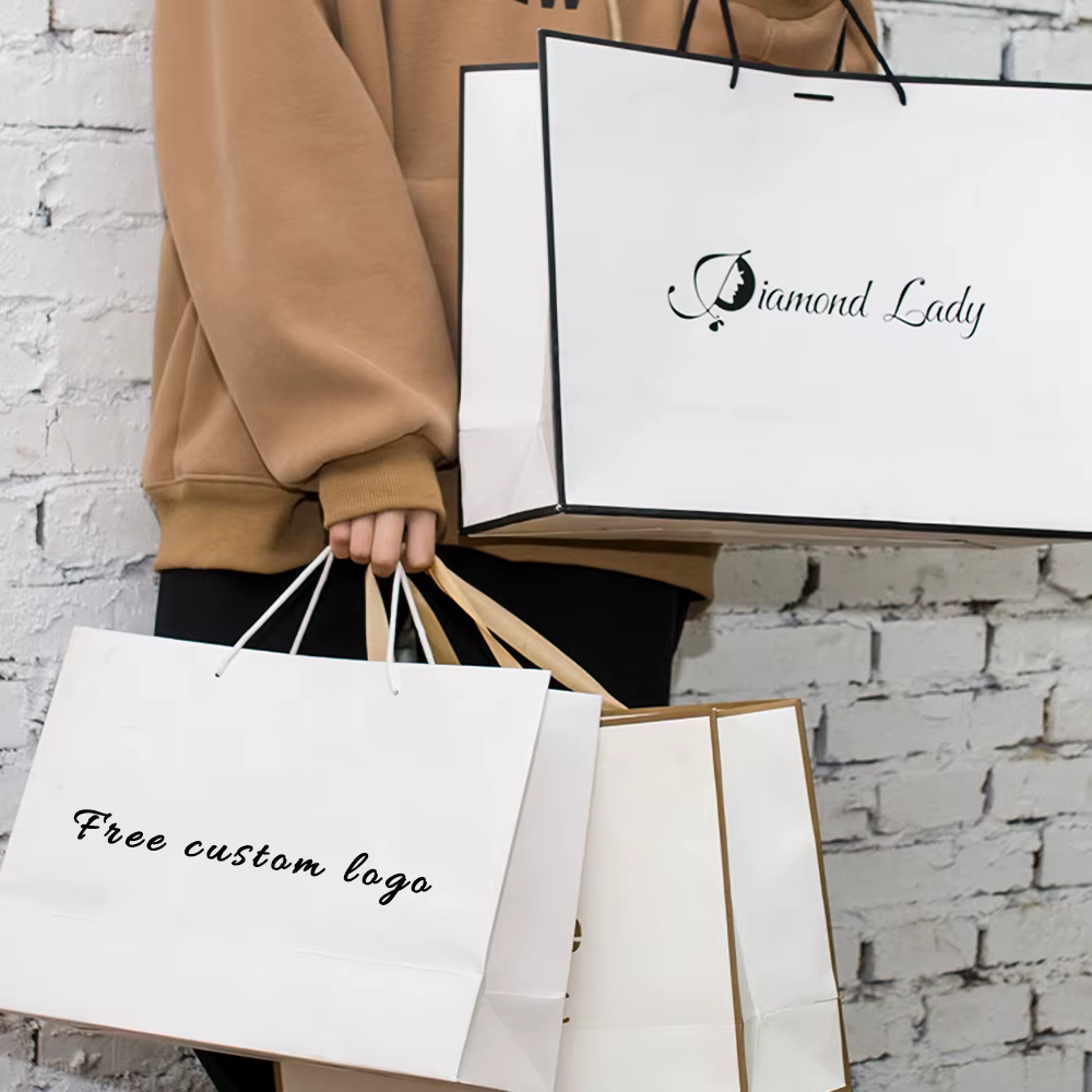 Sac d'Emballage en Papier avec Logo Personnalisé