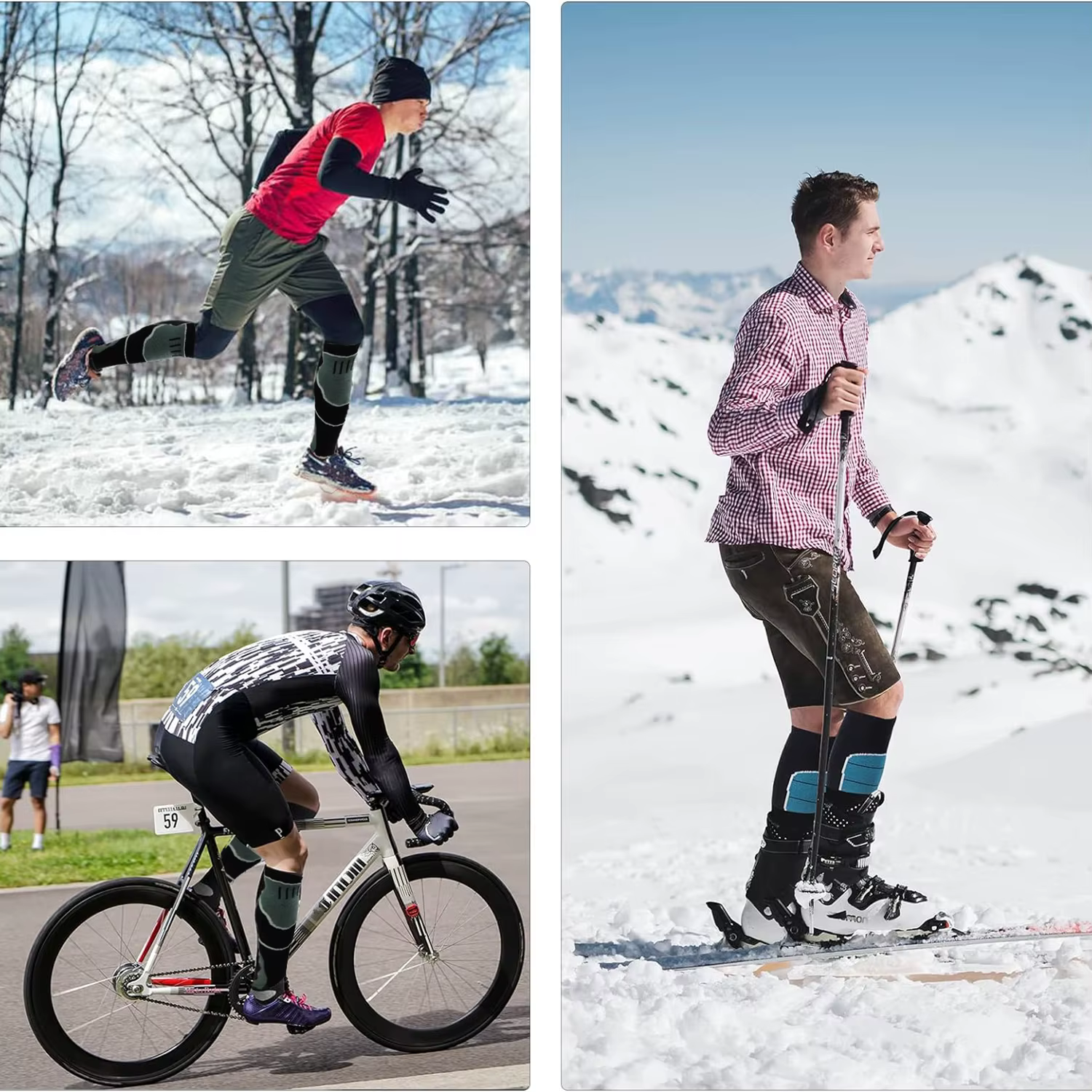 Chaussettes thermiques hautes pour temps froid