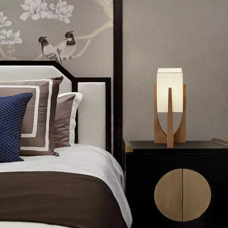 Lampadaire design nordique en bois massif pour chambre à coucher, chevet, salon, canapé, salon de thé, restaurant, hôtel, maison d'hôtes, luminaire Lofa