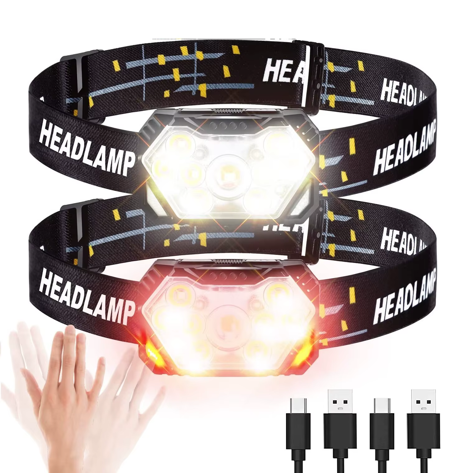 Lampe frontale Portable à 9 Led avec capteur de mouvement