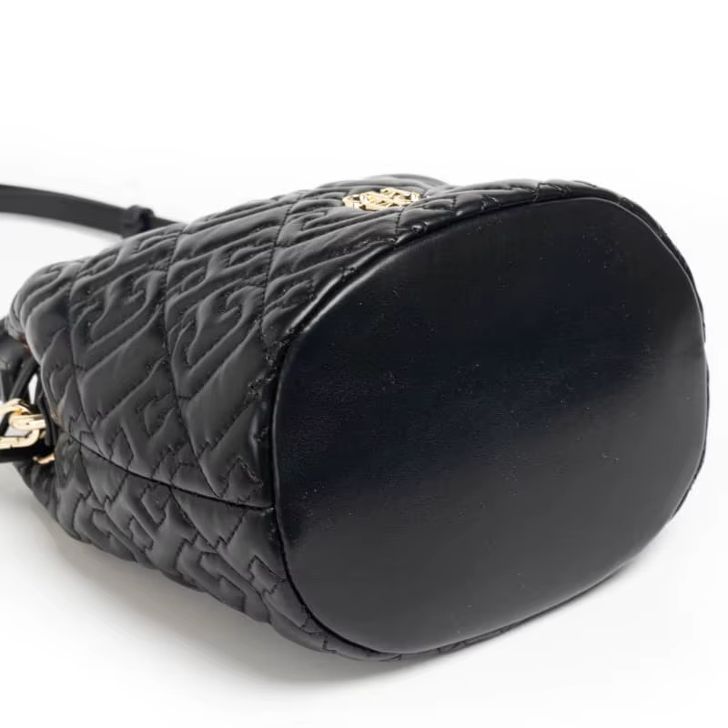 Sac seau pour femme CH en cuir PU à motif gaufré, avec cordon de serrage, bandoulière amovible et poignée supérieure