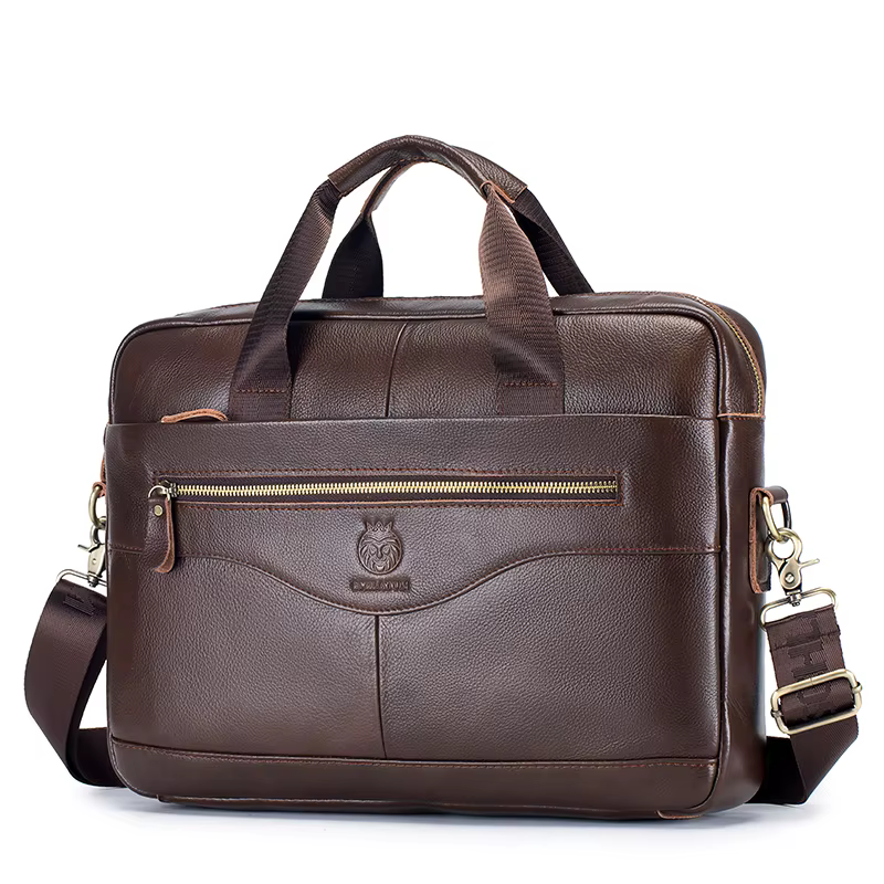 Porte-documents de luxe en cuir véritable pour homme