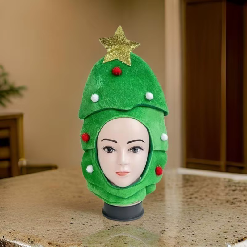 Chapeau d'arbre noël avec étoile, pour fête Festival noël, couvre-chef du nouvel an, accessoire Costume père Y08E