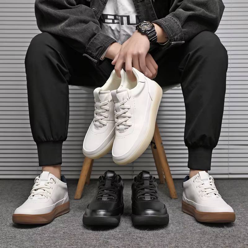 Baskets montantes en cuir pour hommes