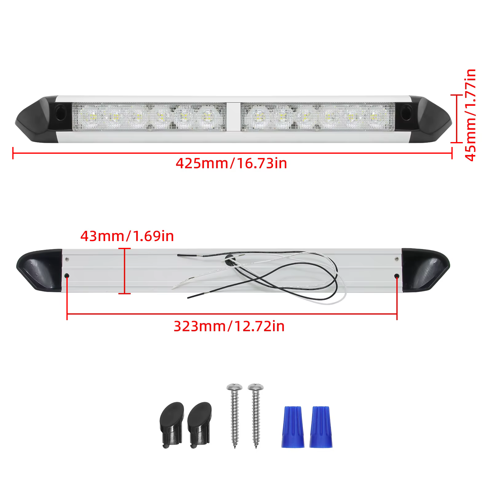 RV Camper LED auvent lumière 12LED Camping en plein air barre lumineuse caravane lampes extérieures étanche pour camping-car Van voyage remorque