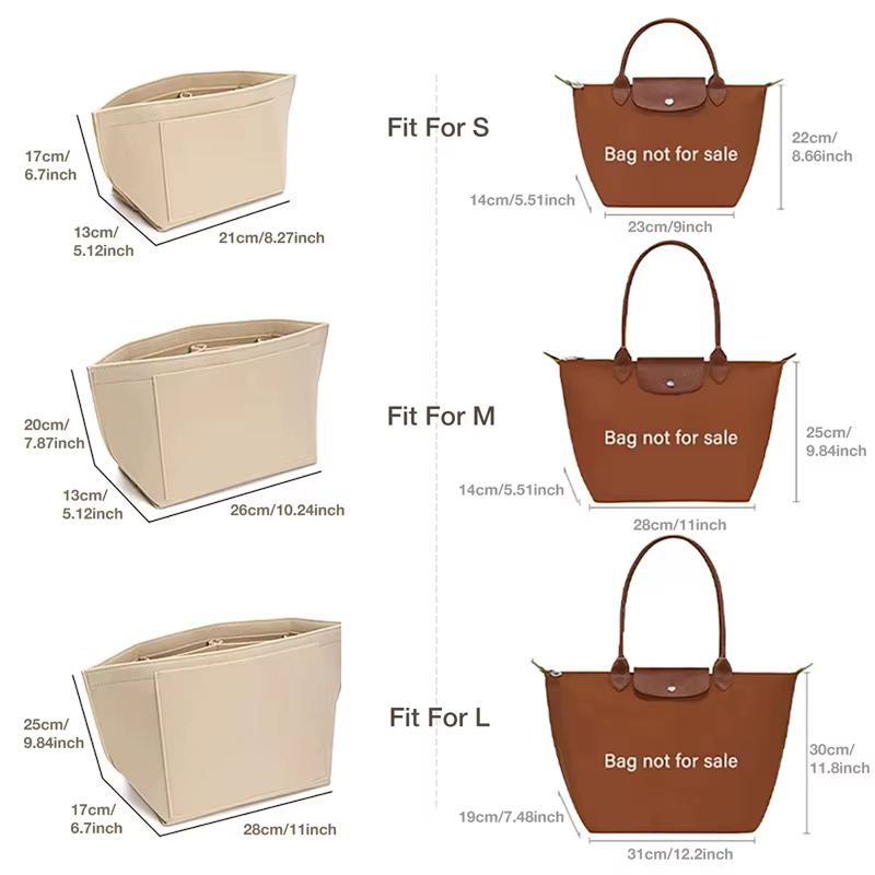 Insert organisateur de sac pour Longchamp, matériau en Nylon, ajustement Super solide, Support de sac à main, doublure de sacs, accessoires