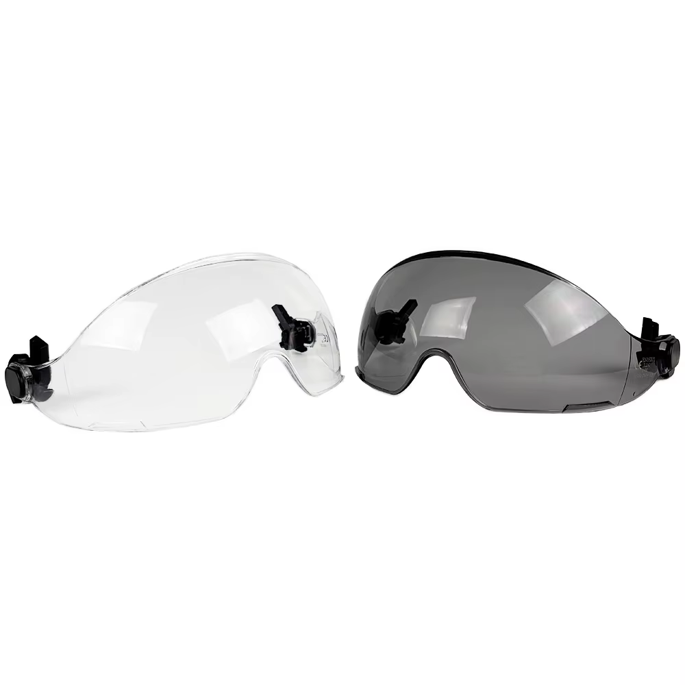Accessoires de lunettes à visière externe pour casque de sécurité remplaçables avec Certification ANSI et CE, visière transparente et visière teinte