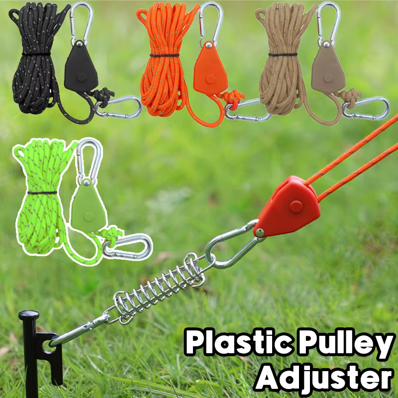 Ajusteur de corde de tente avec poulie