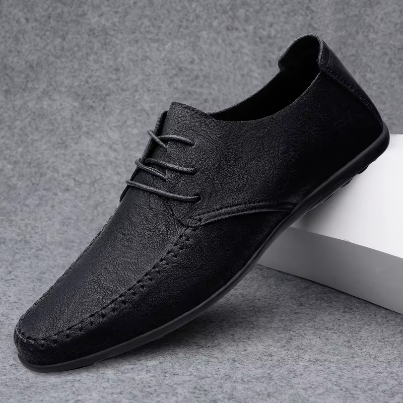Chaussures en cuir pour hommes semelles souples quatre saisons grande taille chaussures en cuir décontractées mode à la mode fête des jeunes chaussures de conduite polyvalentes