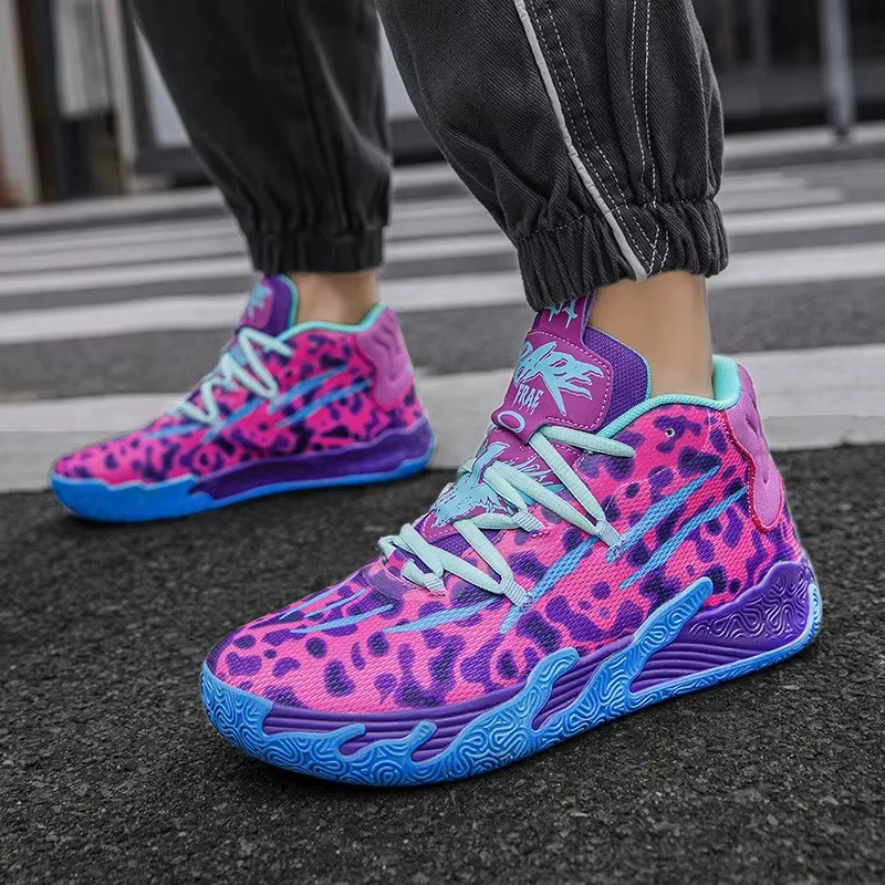 Chaussures de basketball montantes pour hommes, idéales pour la course et les activités sportives en extérieur sur terrain en ciment – Chaussures athlétiques pratiques