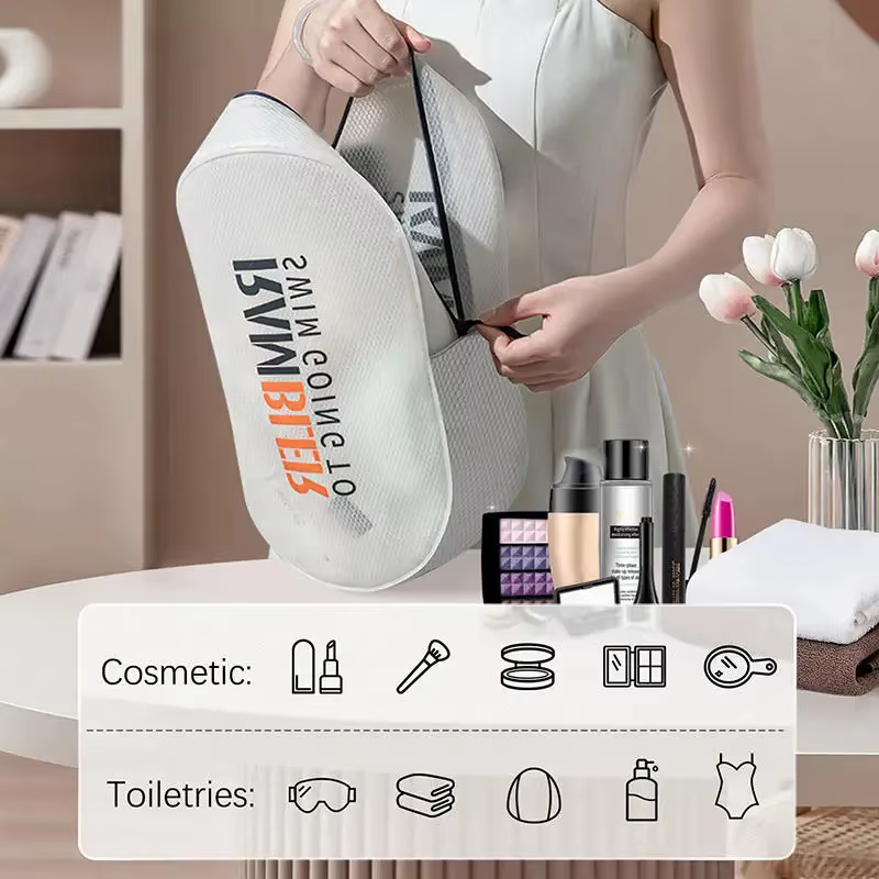 Sac de sport étanche transparent grande capacité avec fermeture éclair pour séparation sec/humide