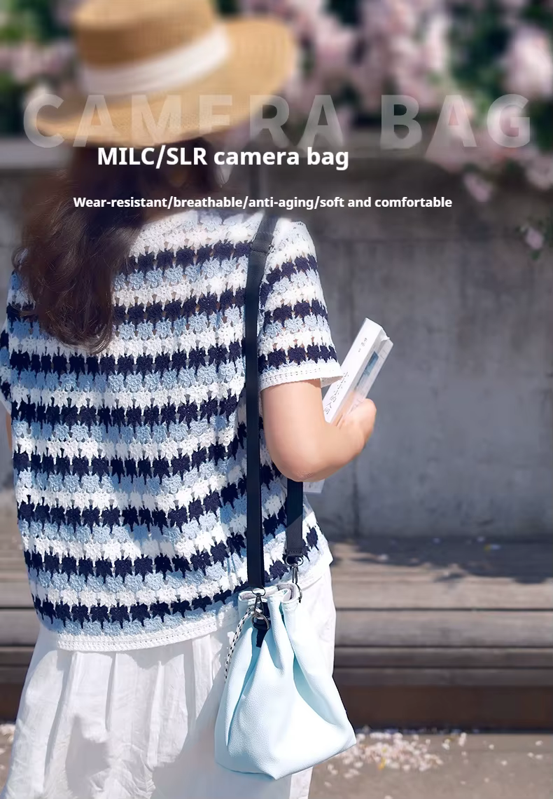 Sac d'appareil photo étanche en cuir, petit insert pour sac d'objectif de photographie, pochette Canon fujifilm DSLR, étui pour appareil photo avec bandoulière