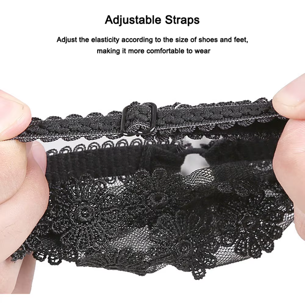 1Paire Talons hauts Bundle Lacet Chaussure Tenant Lâche Anti-dérapant Sangles Femmes Élastique