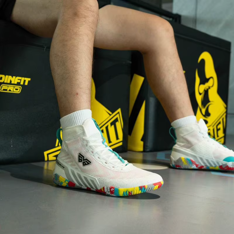 Marque KAIMATE Pro bottes de boxe pour hommes femmes mi coupe lutte chaussures d'entraînement respirant salle de sport