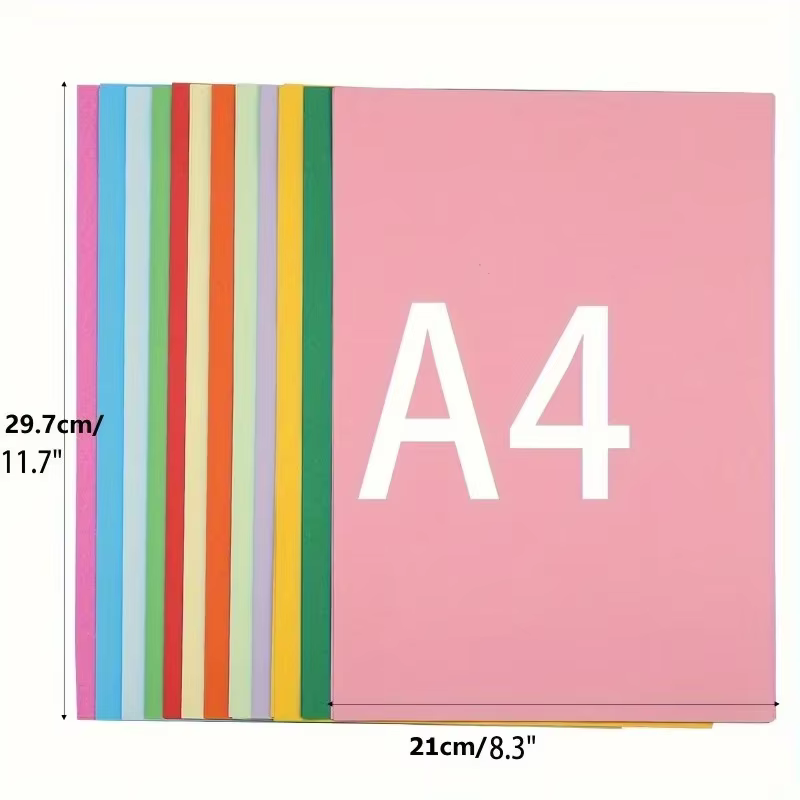 Papier Origami A4 Double face, 100 feuilles, 10 couleurs, facile à plier, pour débutant, artisanat, grue, papeterie faite à la main pour enfants