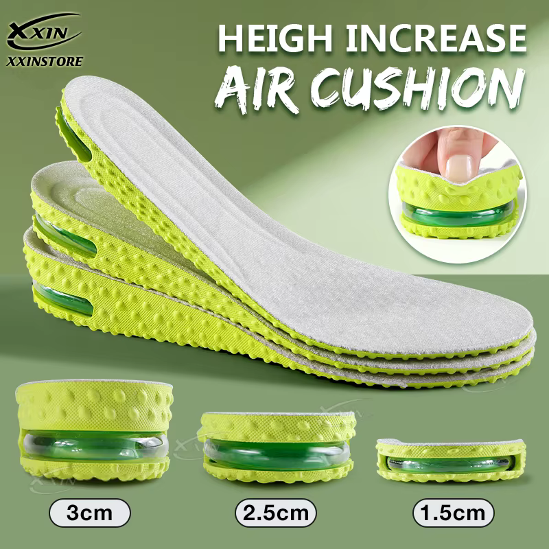 【Xxin】 semelles intérieures pour augmenter la hauteur 1.5/2.5/3cm, coussin d'air, Absorption des chocs, coussin de chaussure pour hommes et femmes, semelle intérieure douce et respirante