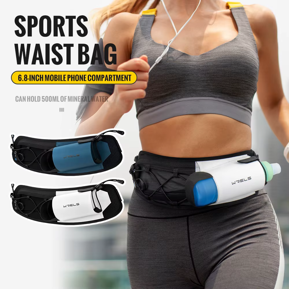 WRELS Sac Banane de Course Léger pour Homme et Femme, Sac d'Hydratation Sportif Réglable pour Marathon et Trail Running