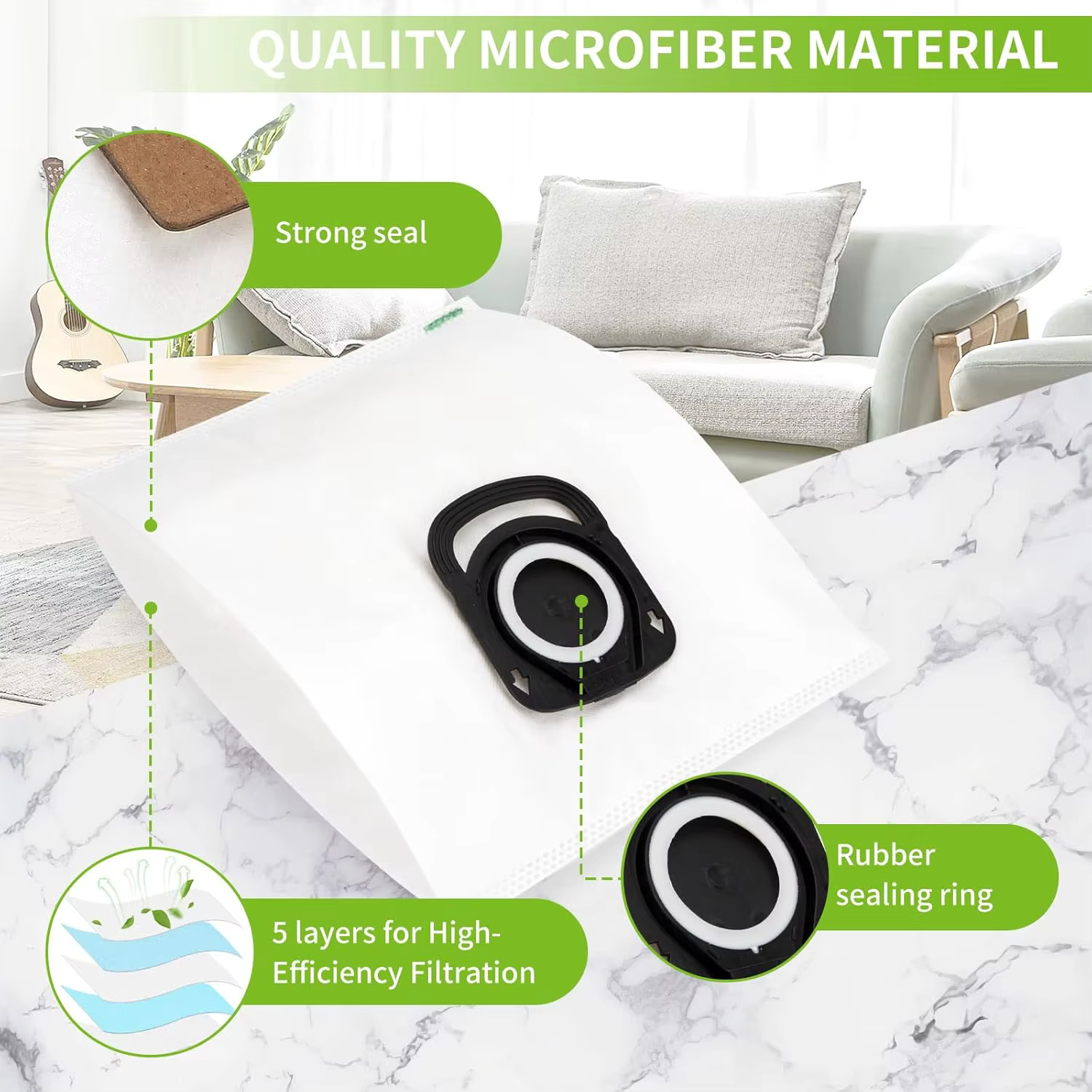 Sacs Hygiène+ ZR200520 ZR200720 ZR200920 Compatibles avec Rowenta Tefal Moulinex Silence Force,Green Force,Power XXL,X-Term Power,Compact Power Aspirateurs RO3969EA,RO3143EA,RO7473EA