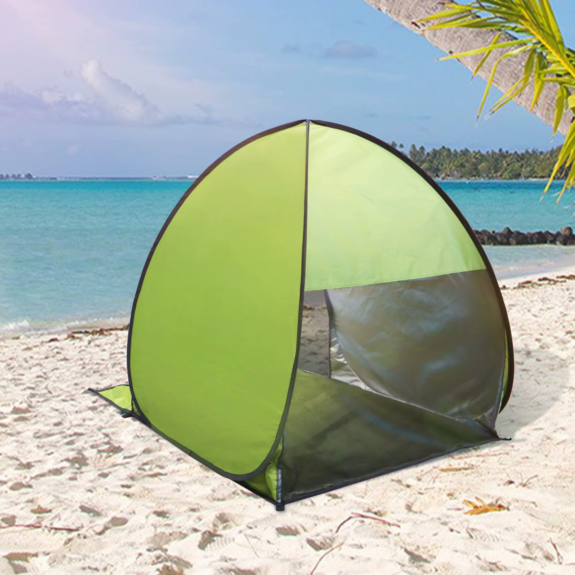 Tente de plage pop-up, abri pare-soleil résistant aux UV et étanche pour le Camping