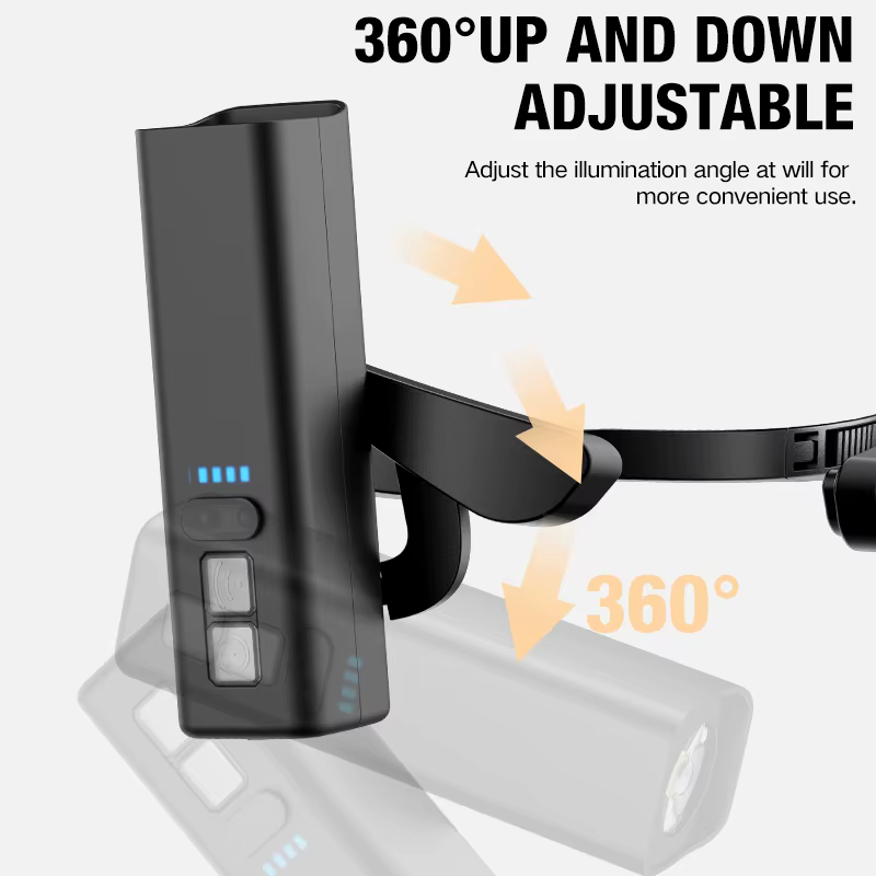 Lampe frontale à clip d'oreille, phare LED lumineux, lampe torche rechargeable étanche pour la pêche, la randonnée, la course à pied, le cyclisme et les activités de plein air