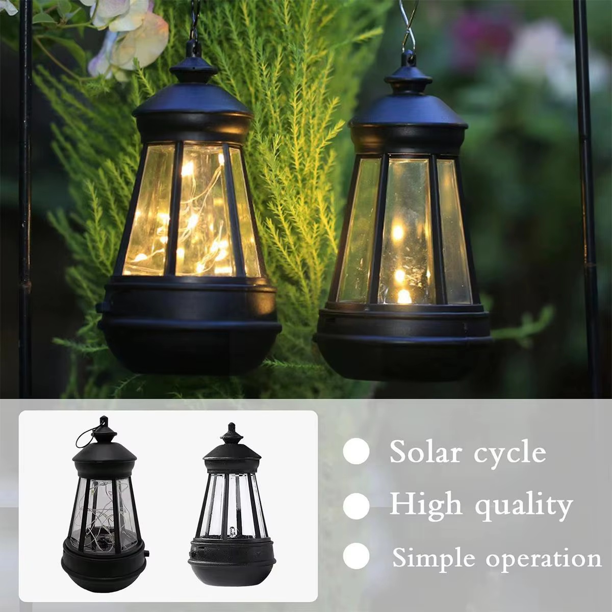 Lampe solaire rétro bougies lampes suspendues pour Camping lanternes extérieures décoratives Vintage jardin paysage lumière cour