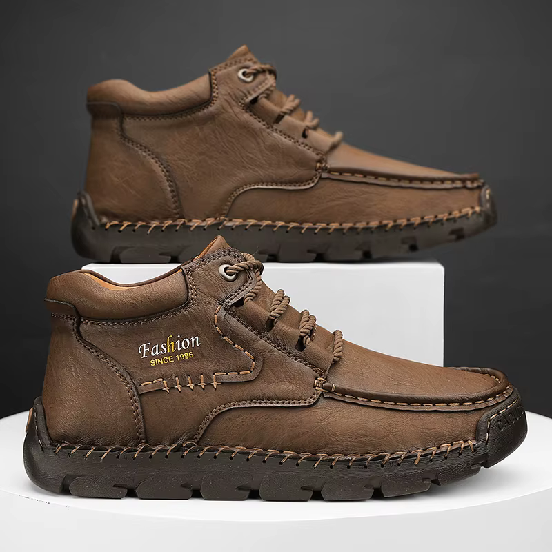 Chaussures de travail décontractées à semelle épaisse cousues à la main pour l'automne et l'hiver