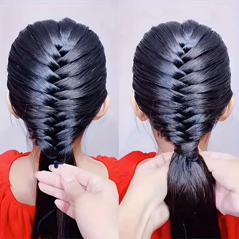 Kit d'accessoires de coiffure magique : Outil de tressage en forme d'arête de poisson pour tresses DIY, idéal pour des queues de cheval élégantes – Parfait pour les passionnées de beauté