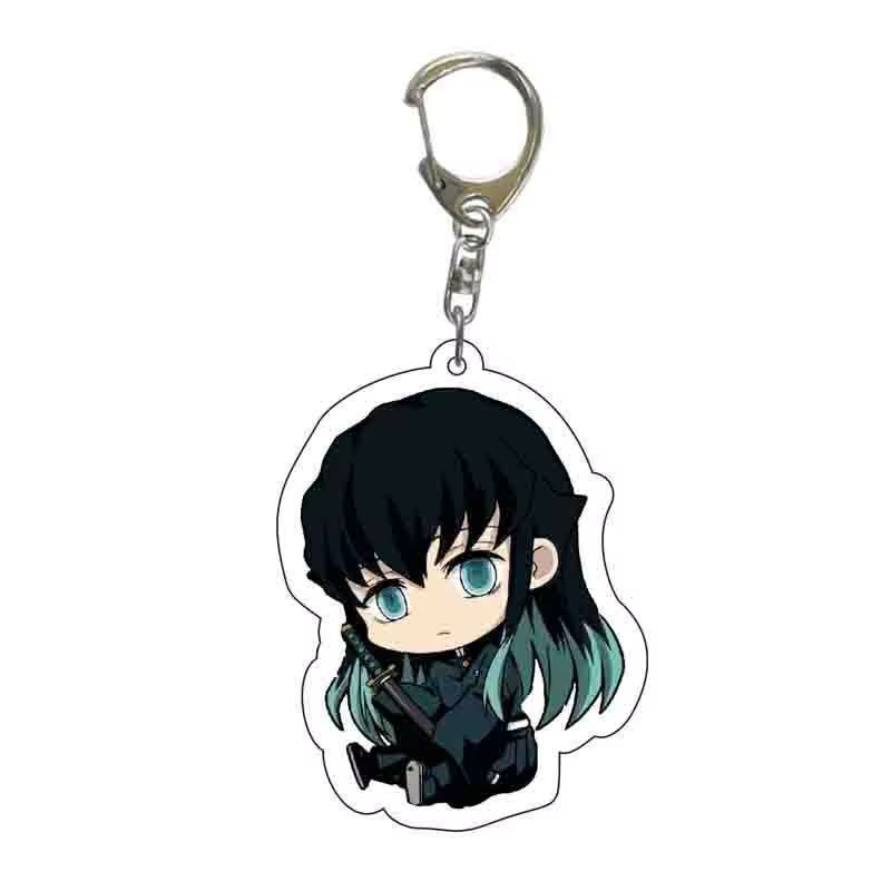 Nouveau porte-clés Kawaii Demon Slayer, accessoire de dessin animé, pendentif acrylique Tanjiro Kamado Nezuko Kamado, cadeau