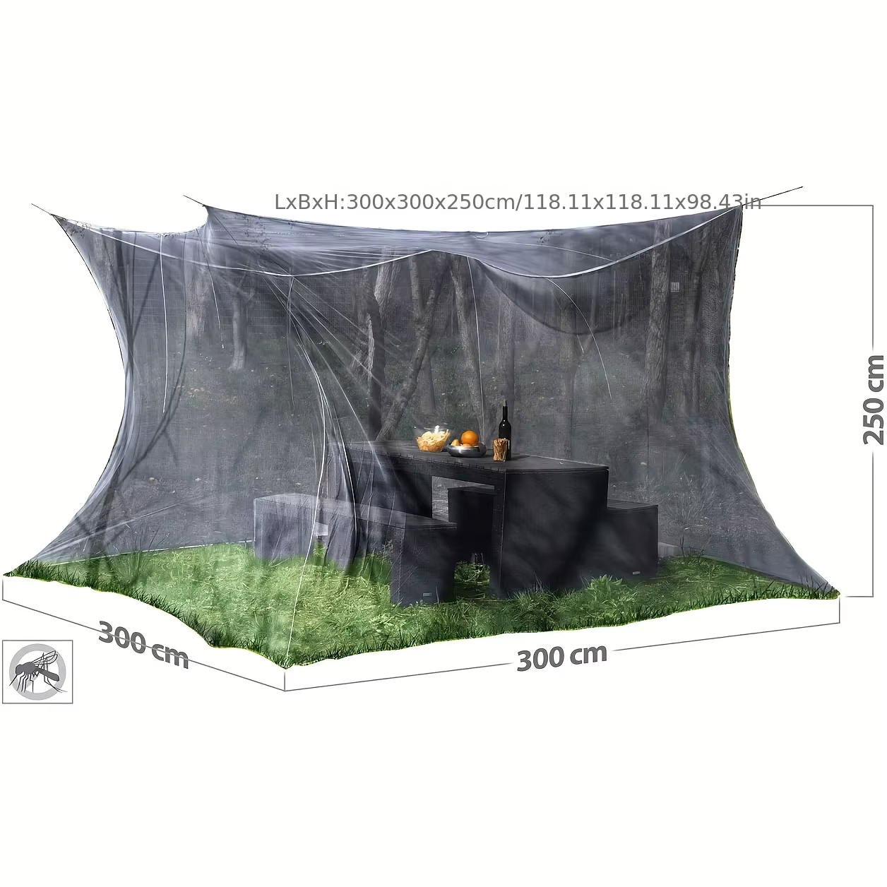 Moustiquaire pliable à double porte et quatre coins