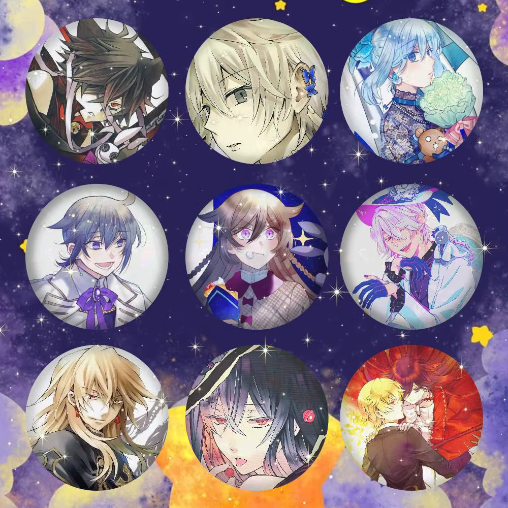 Broches à clipser rondes P-Pandora H-Hearts