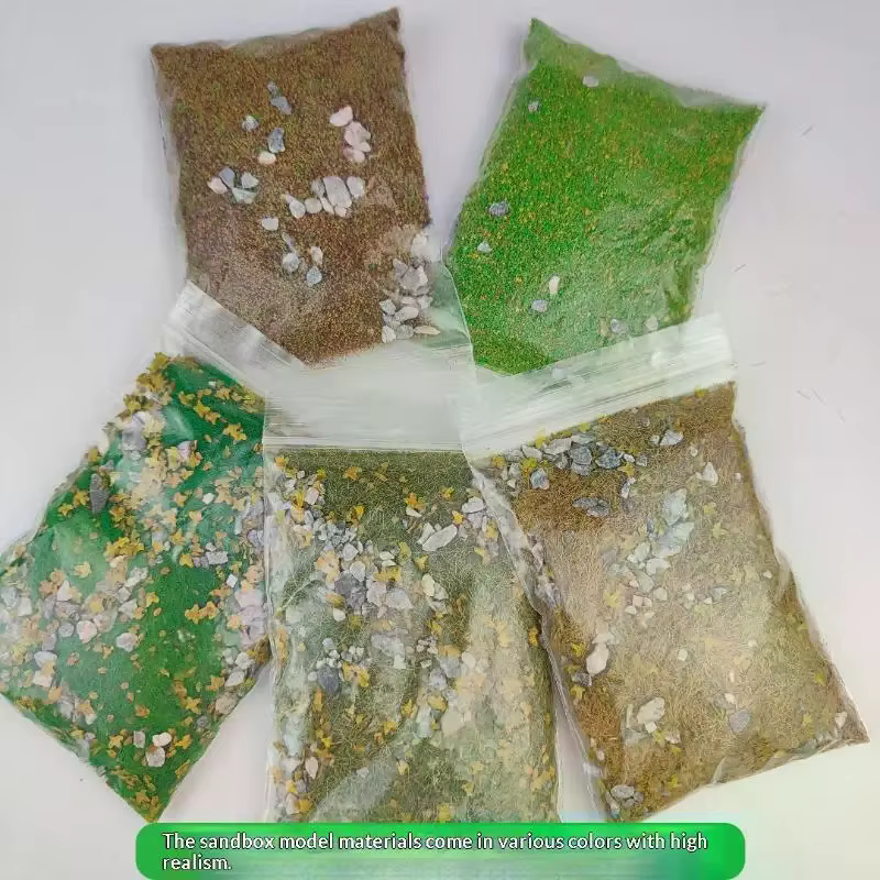 Table de sable de pelouse simulée, 30 g/sac, aménagement paysager Miniature avec végétation de pierre, modèle de bricolage mixte avec poudre d'herbe en pierre