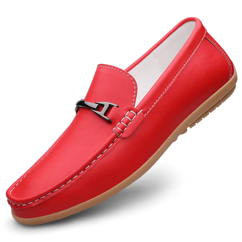 Mocassins roses hommes chaussures décontractées en cuir sans lacet