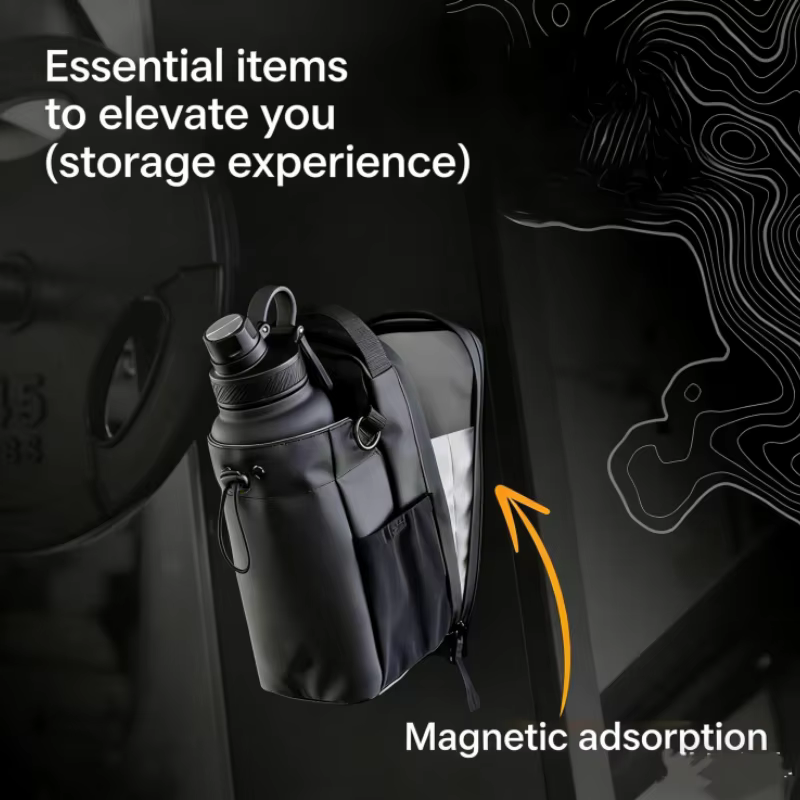 Sac de sport magnétique grande capacité avec poche pour téléphone, pochette portable pour bouteille d'eau, accessoires de gym, sac de sport