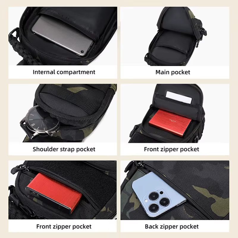Sac de poitrine de Camping sac à dos tactique pour hommes sport épaule randonnée en plein air escalade cyclisme pêche MOLLE Sling EDC Fanny Pack