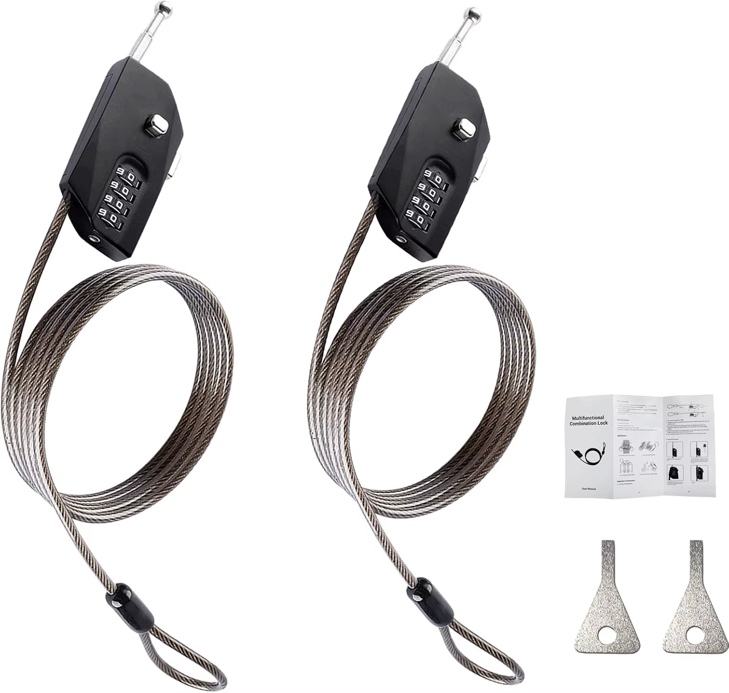 Câble de verrouillage pour caméra de piste avec blocage réglable, acier rétractable flexible, câble de 6,6 pieds de long, supports d'arbre en acier
