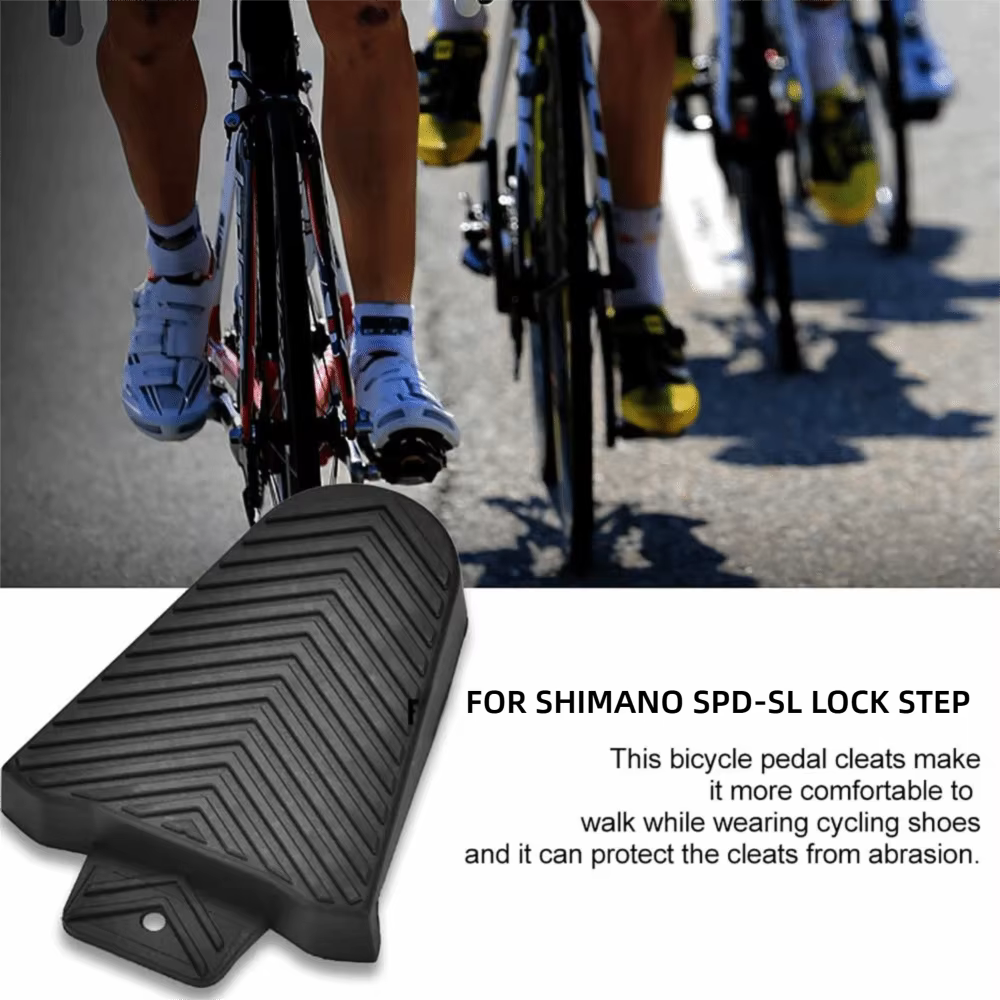 1 paire de couvre-chaussons de vélo en caoutchouc noir, confortables et protecteurs, pour chaussures Shimano SPD-SL SH10 SH11 SH12