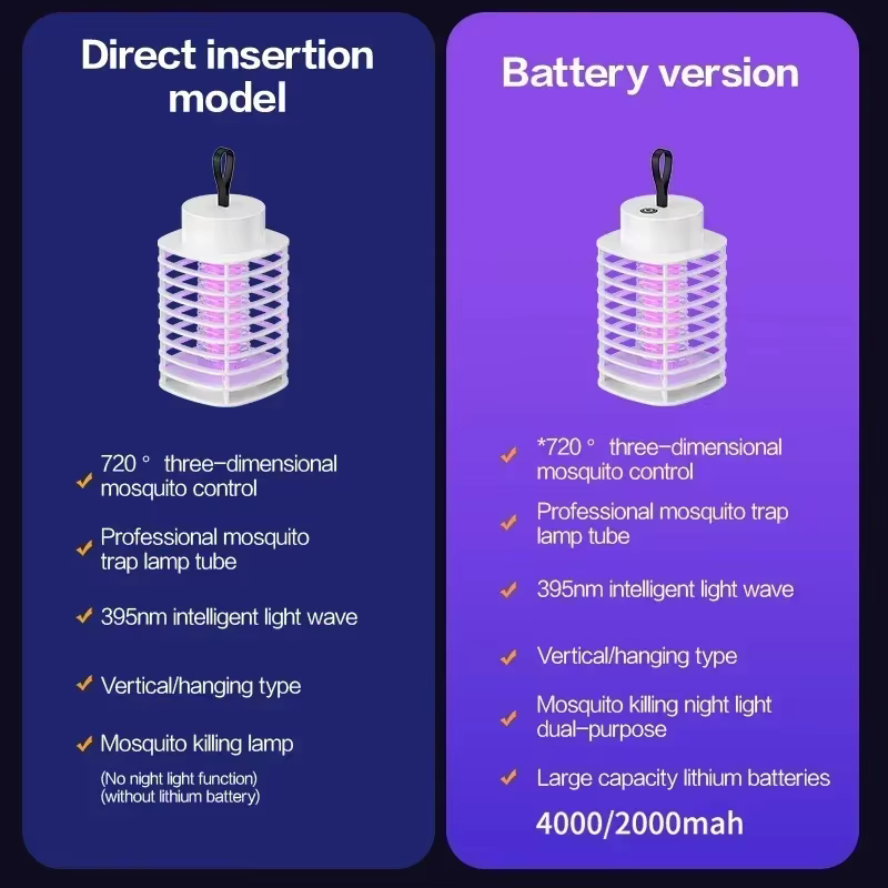 Lampe anti-moustiques à choc électrique USB 5V