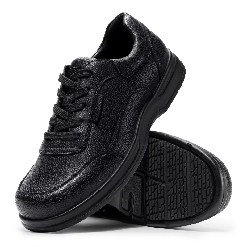 Chaussures en cuir pour hommes Fitville, design large, chaussures Oxford décontractées, antidérapantes, hydrofuges, pour pieds enflés, avec soutien de la voûte plantaire