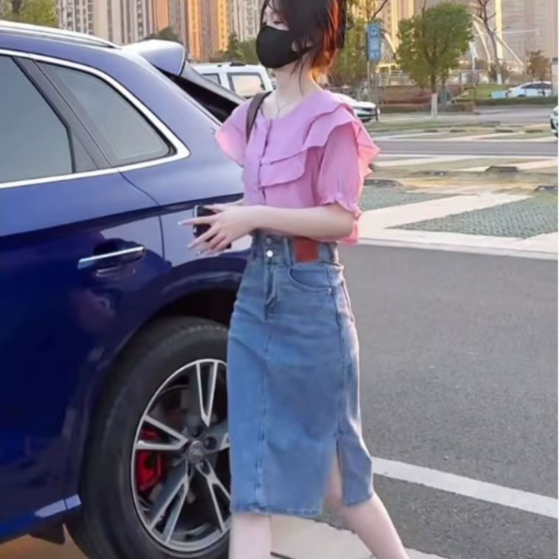 Femme élégante jupe en jean Chic et élégant jupes en jean pour les femmes offre Promotion chaud Premium Streetwear 2025 tendance décontracté pas cher