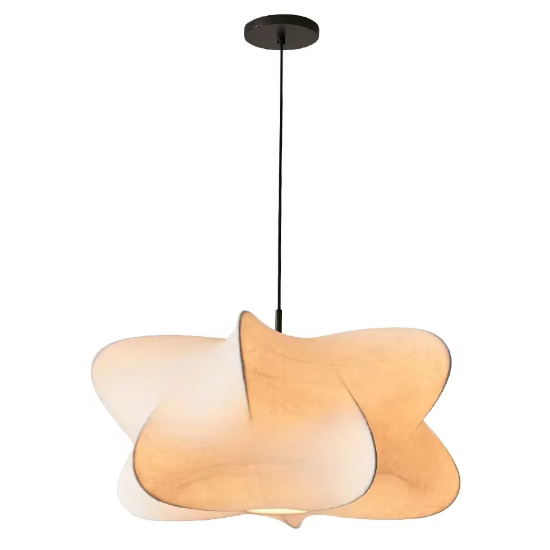 Lampe suspendue en soie nordique, lustre design, luminaire suspendu au plafond, suspension, ampoule E27