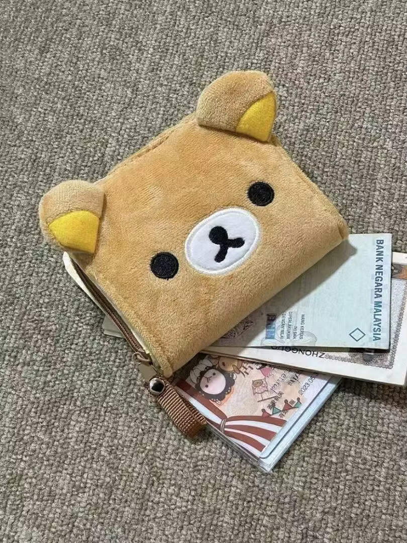 Mini porte-monnaie en peluche tridimensionnel pour fille, nouveau Ins Kawaii, sac de rangement Portable pour cartes bancaires, cadeau d'anniversaire