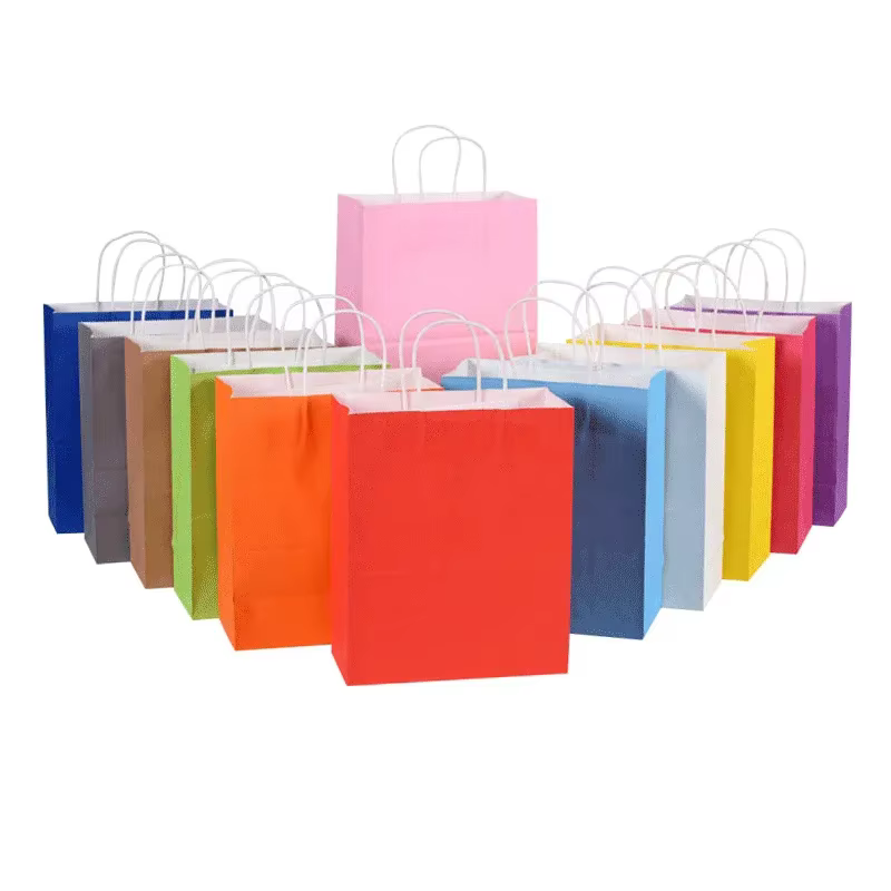 Mini sac en papier kraft avec sac cadeau Foy Festival, emballage de strass de Noël, sacs à provisions pour bonbons, 10 pièces, 30 pièces, 50 pièces