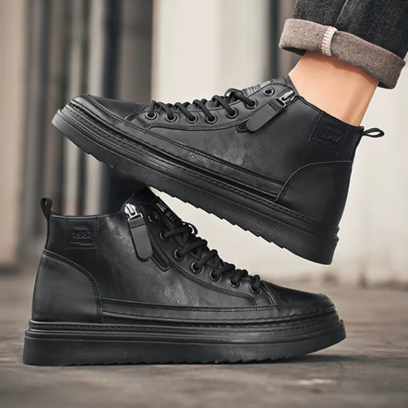 Nouveaux hommes bottes en cuir printemps confortable semelle souple haut chaussures de travail classique affaires décontracté bottines baskets Botas Hombre