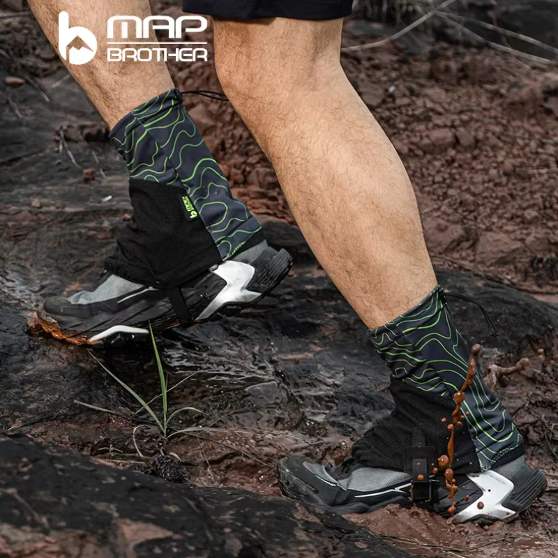 MAP BROTHER Outdoor F1001 guêtres de course hautes couvre-chaussures de protection anti-sable pour Triathlon Marathon randonnée réfléchissant