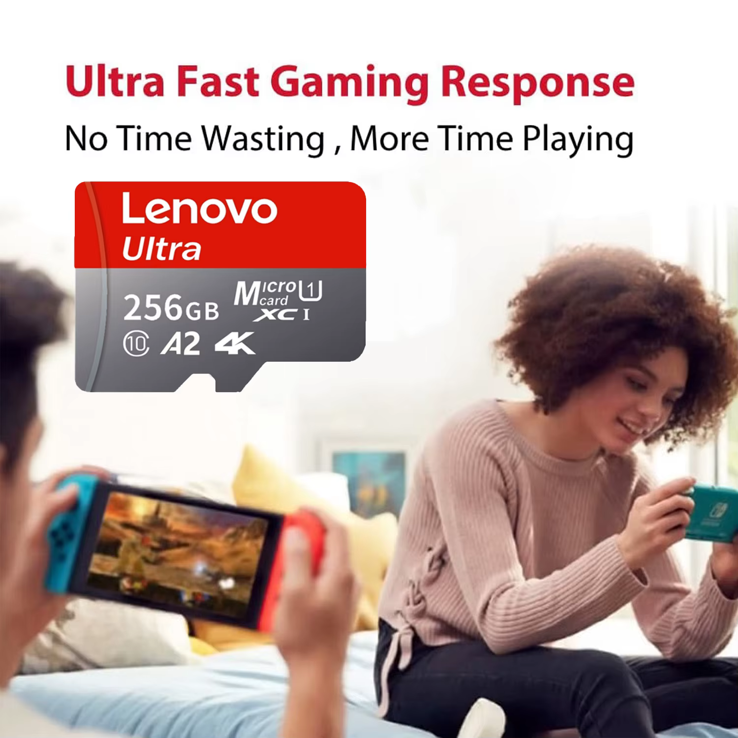 Carte SD Lenovo haute vitesse Micro SD pour Nintendo Switch 512 Go 256 Go 128 Go 64 Go U3 V30 Carte mémoire SD à performance stable