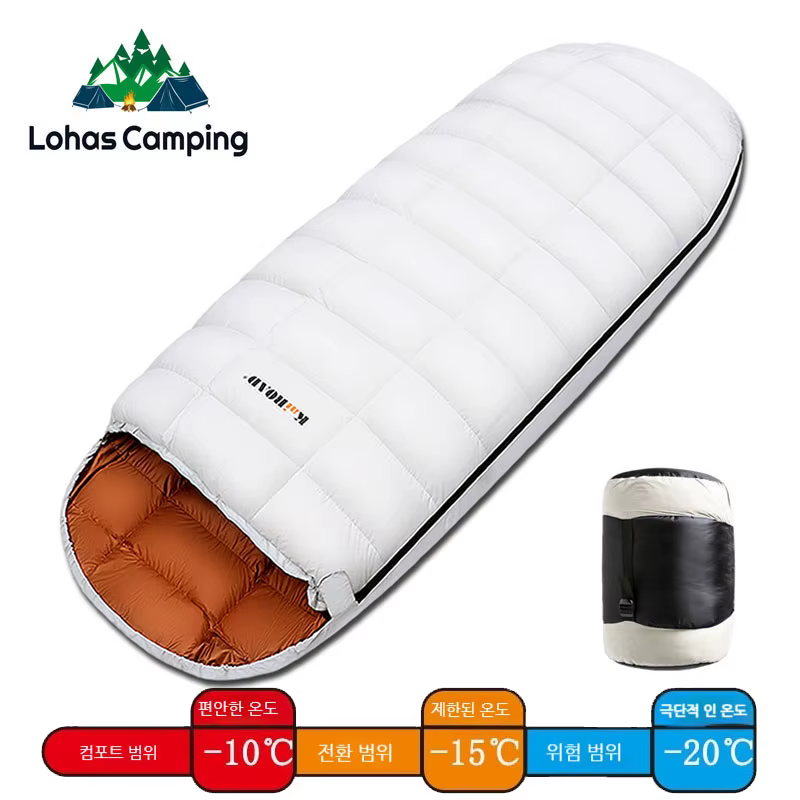 Lohascamping adulte vers le bas sac de couchage lavable en Machine ultraléger 3 saisons sacs