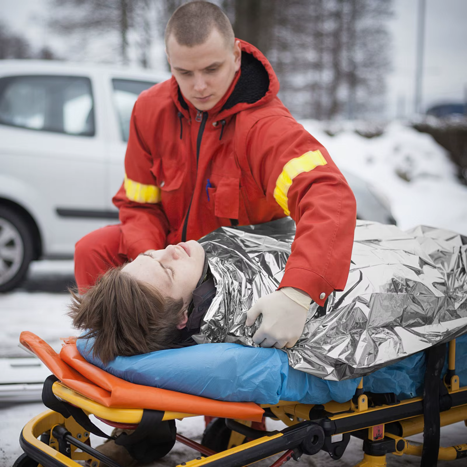Couverture de survie d'urgence en argent doré pour l'extérieur