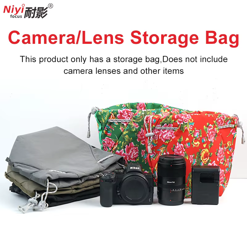 Sac de rangement pour appareil photo en cuir, sac d'accessoires pour poudres d'objectif, durable, grande capacité, doux, bien protégé, universel pour Nikon, IL, Sony, Fuji