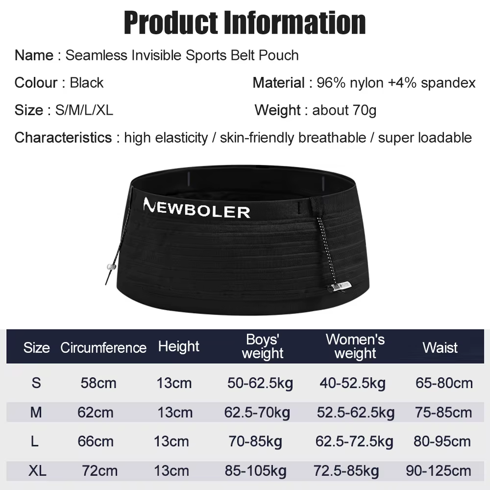 NEWBOLER – sac de taille de sport élastique